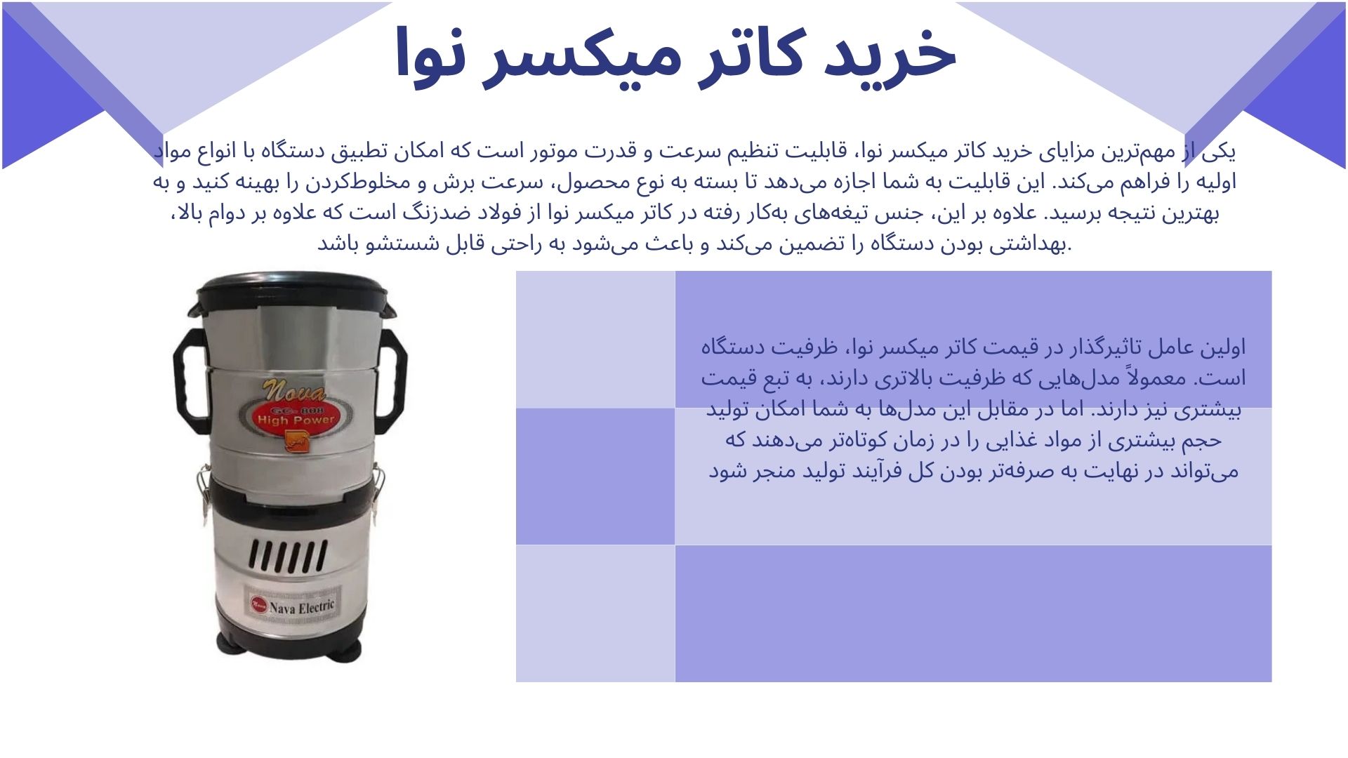 کاتر میکسر نوا