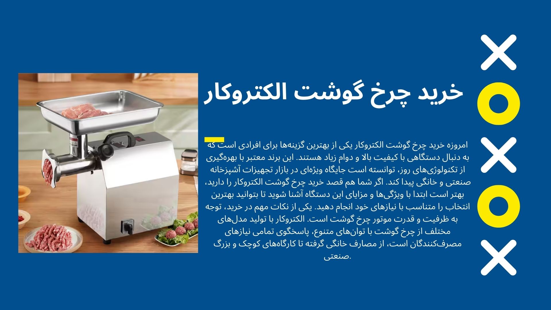 خرید چرخ گوشت الکتروکار